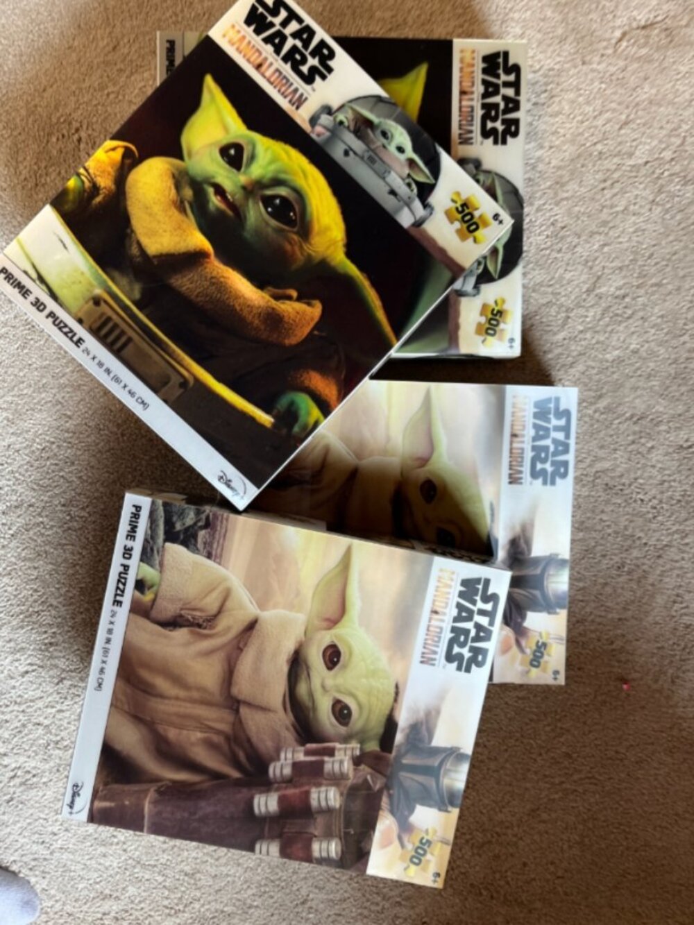 Star Wars The Mandalorian Prime 3D Puzzle Grogu Baby Yoda 500pc New -LOT OF FOUR